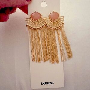Express Gold and Pink Statement Earrings